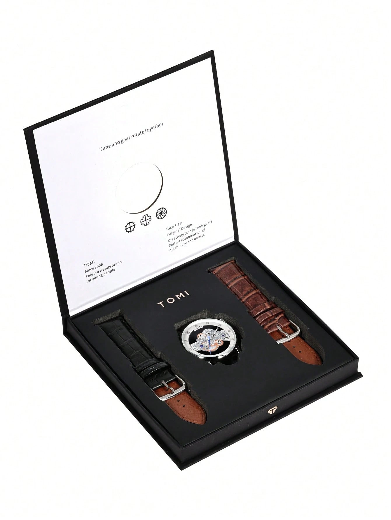 TOMI T-102 Face Gear Dual Strap Watch