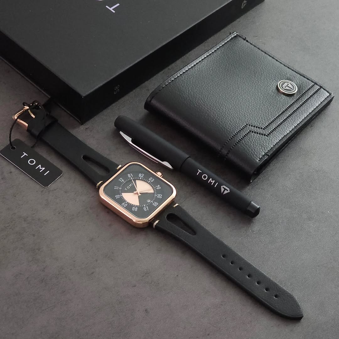 TOMI S8 Series Customised Gift Set Watch With Wallet & Pen Quartz