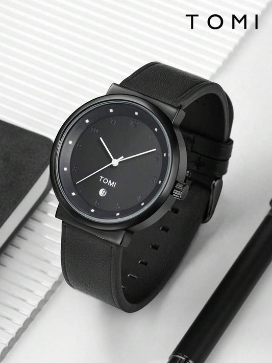 TOMI T-091 Business Watch Round Dial Date Quartz