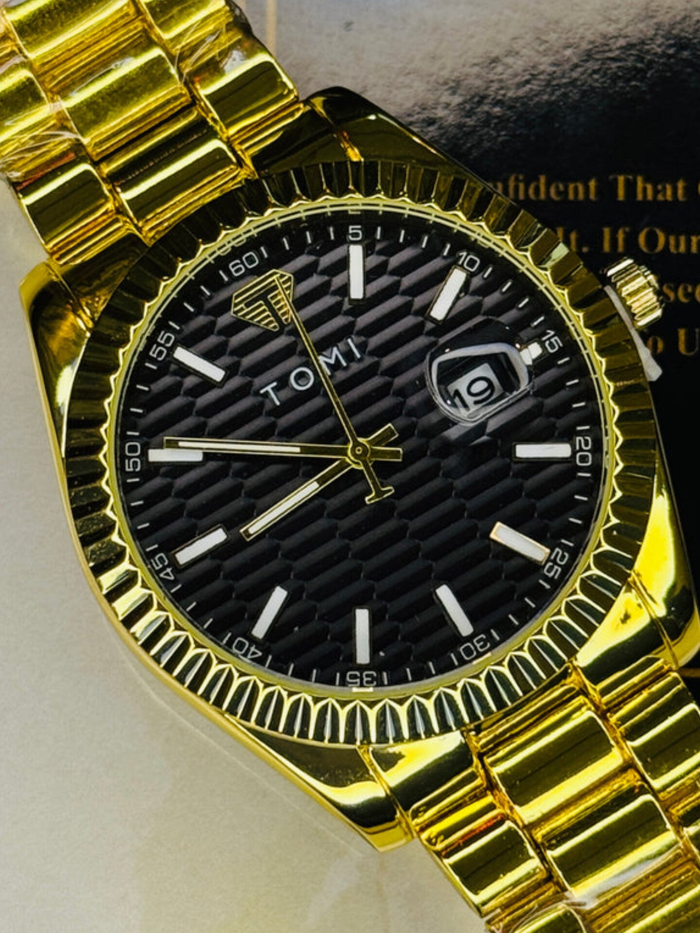 TOMI T-304 New Men's Luxury Business Stainless Steel Watch Gift Box Set