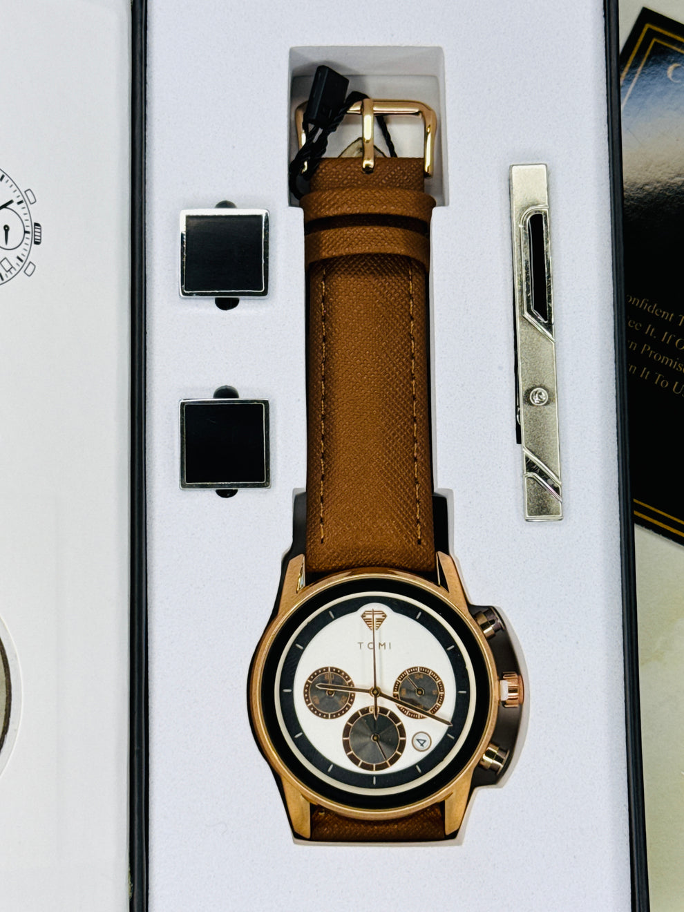 TOMI T-603 S6 Series Luxury Business Watch Cufflinks Tie Pin