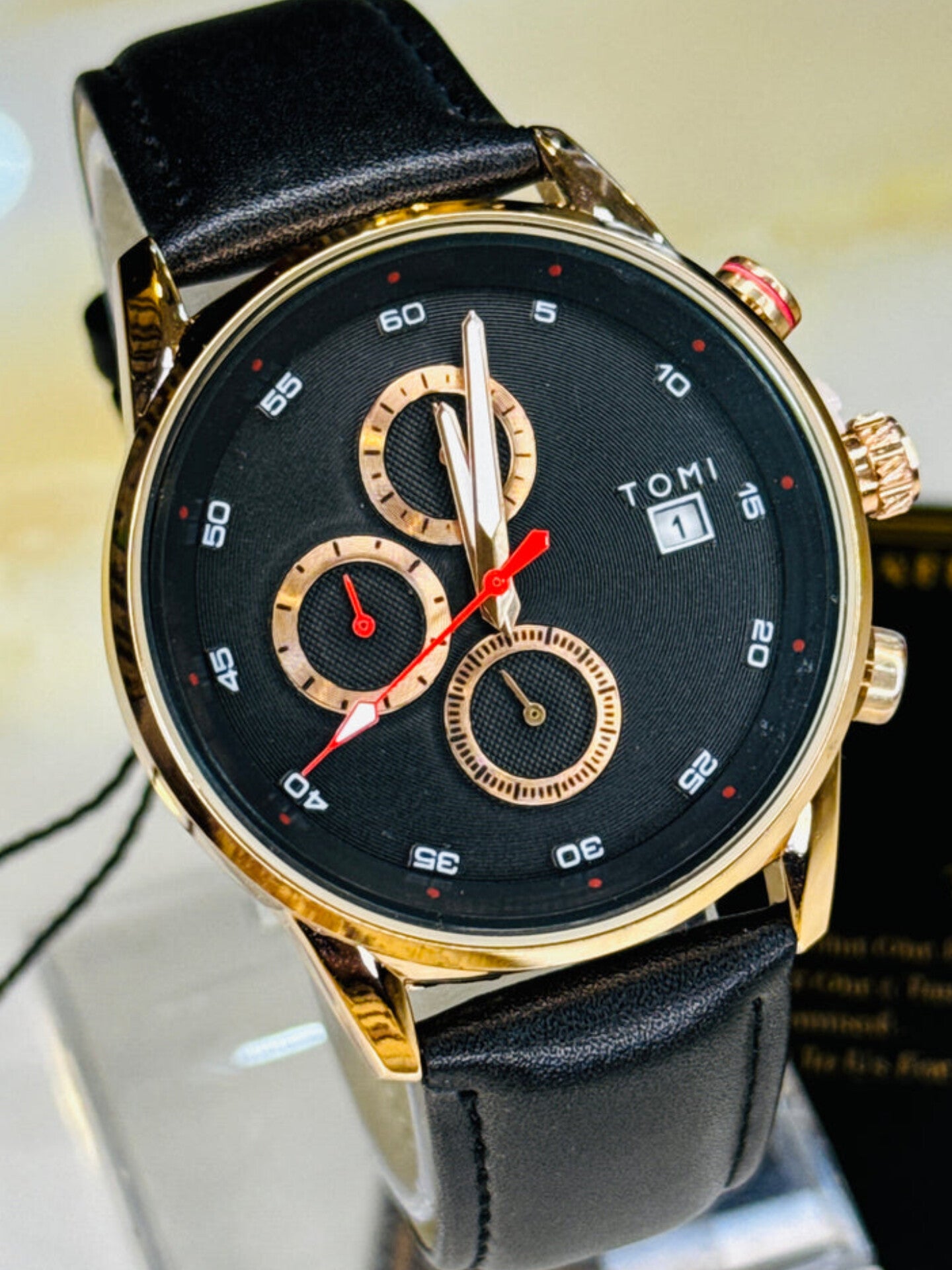 TOMI T-601 S6 Series Luxury Business Chronograph Watch Tie Pin Cufflinks