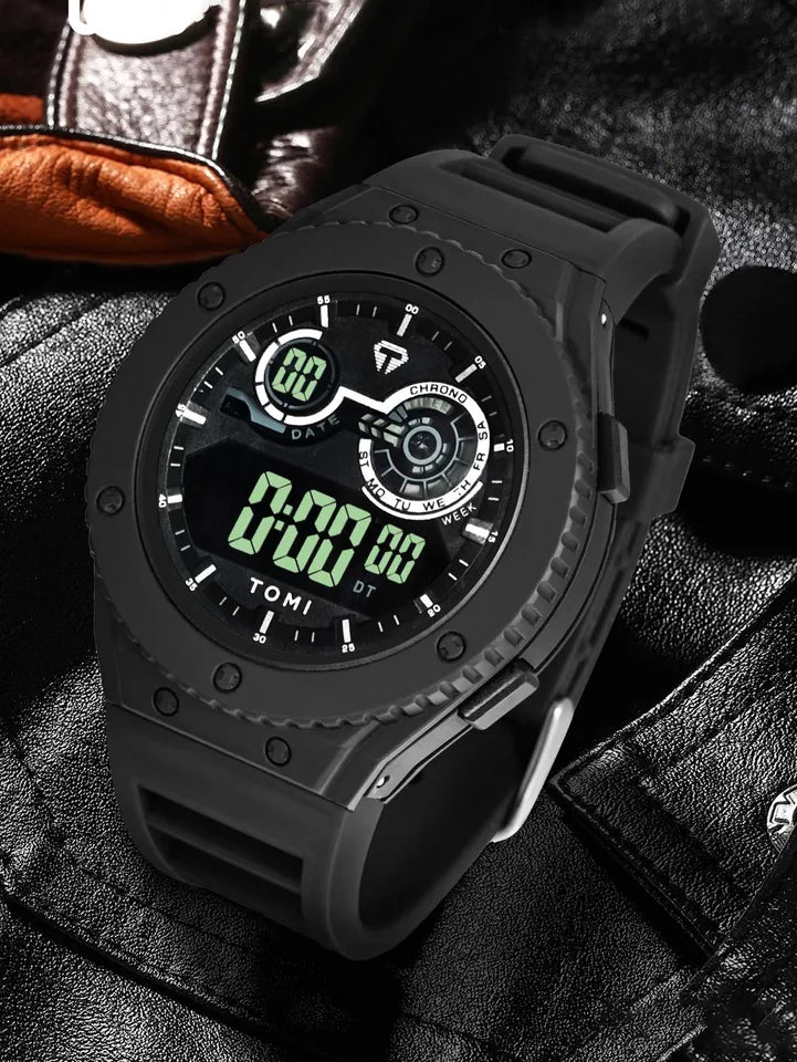 TOMI T-206 Men's LED Luminous Digital Watch Minimalist Design 30M Waterproof Men's Sports Watch Date Student Electronic Watch