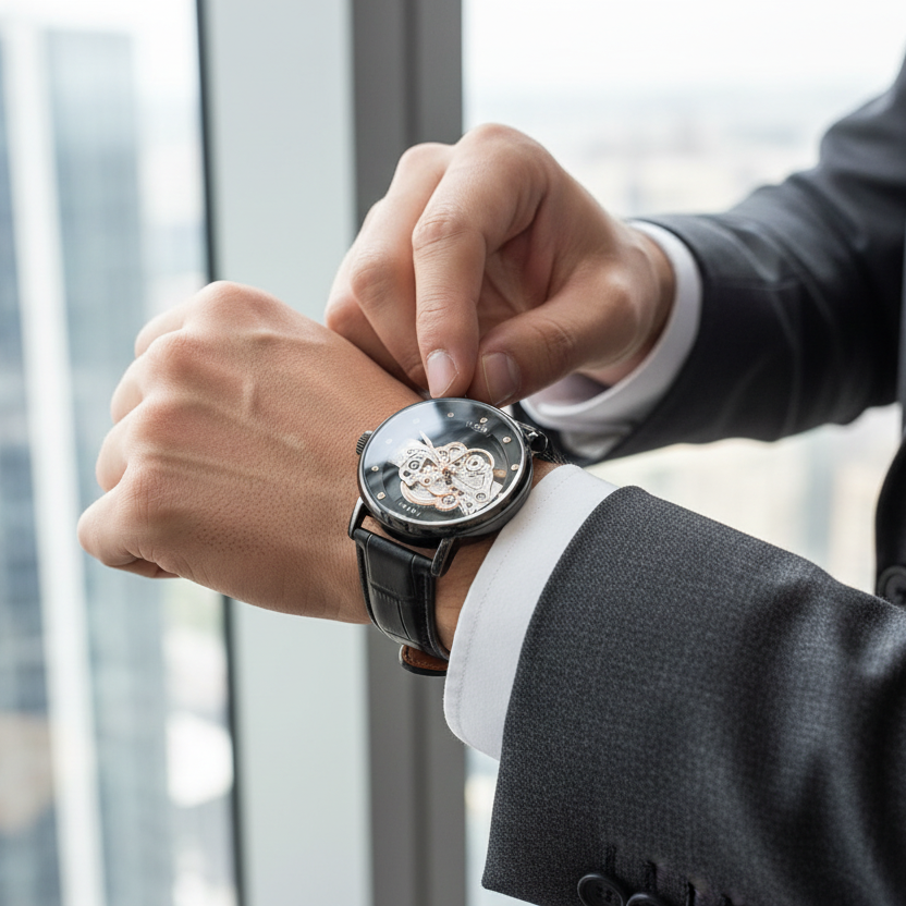 TOMI T-102 Face Gear Dual Strap Luxury Watch