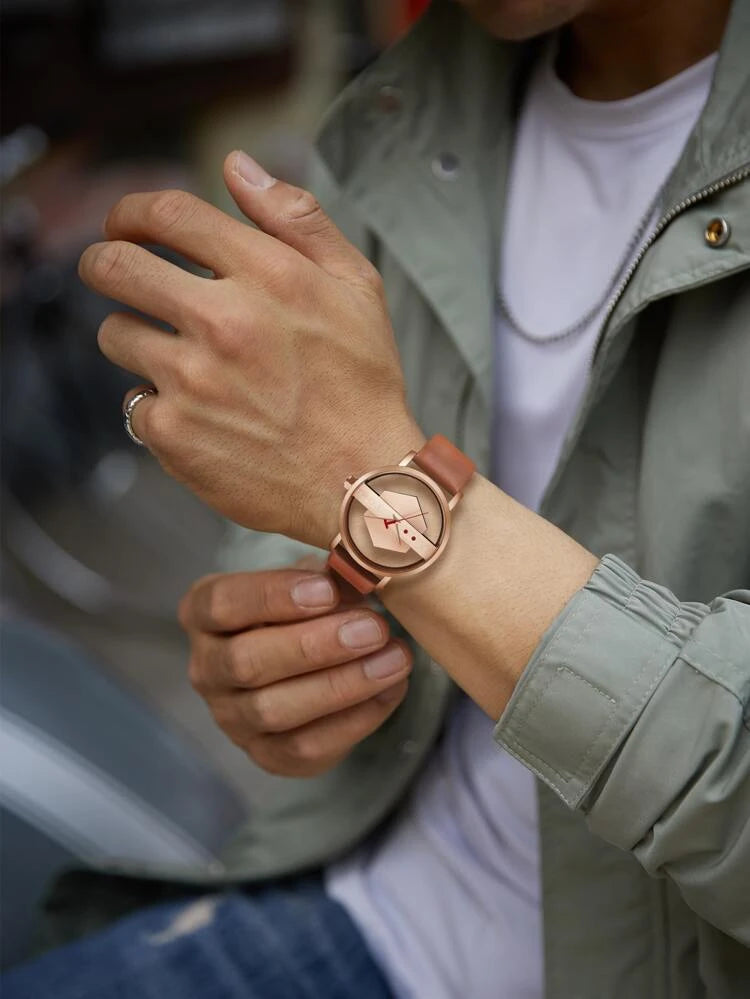 TOMI T-100 Luxury Unisex Watch Quartz Round Dial Transparent Wrist Watch