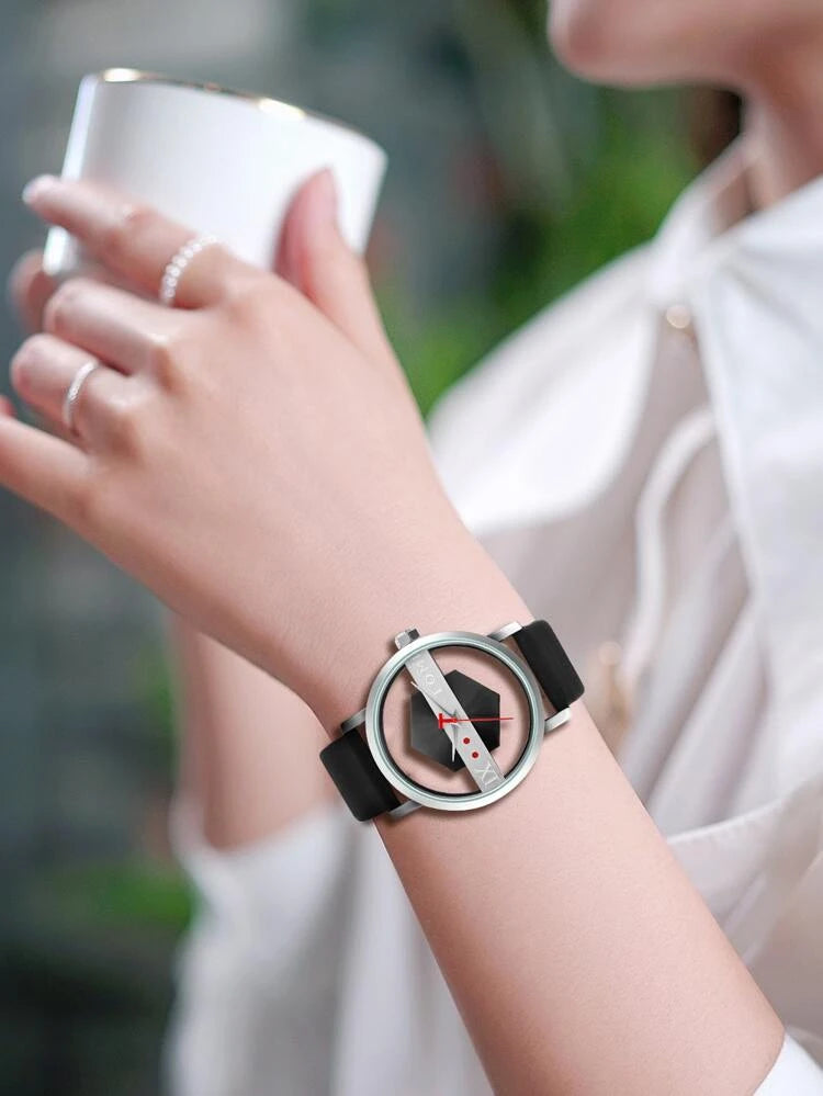 TOMI T-100 Luxury Unisex Watch Quartz Round Dial Transparent Wrist Watch