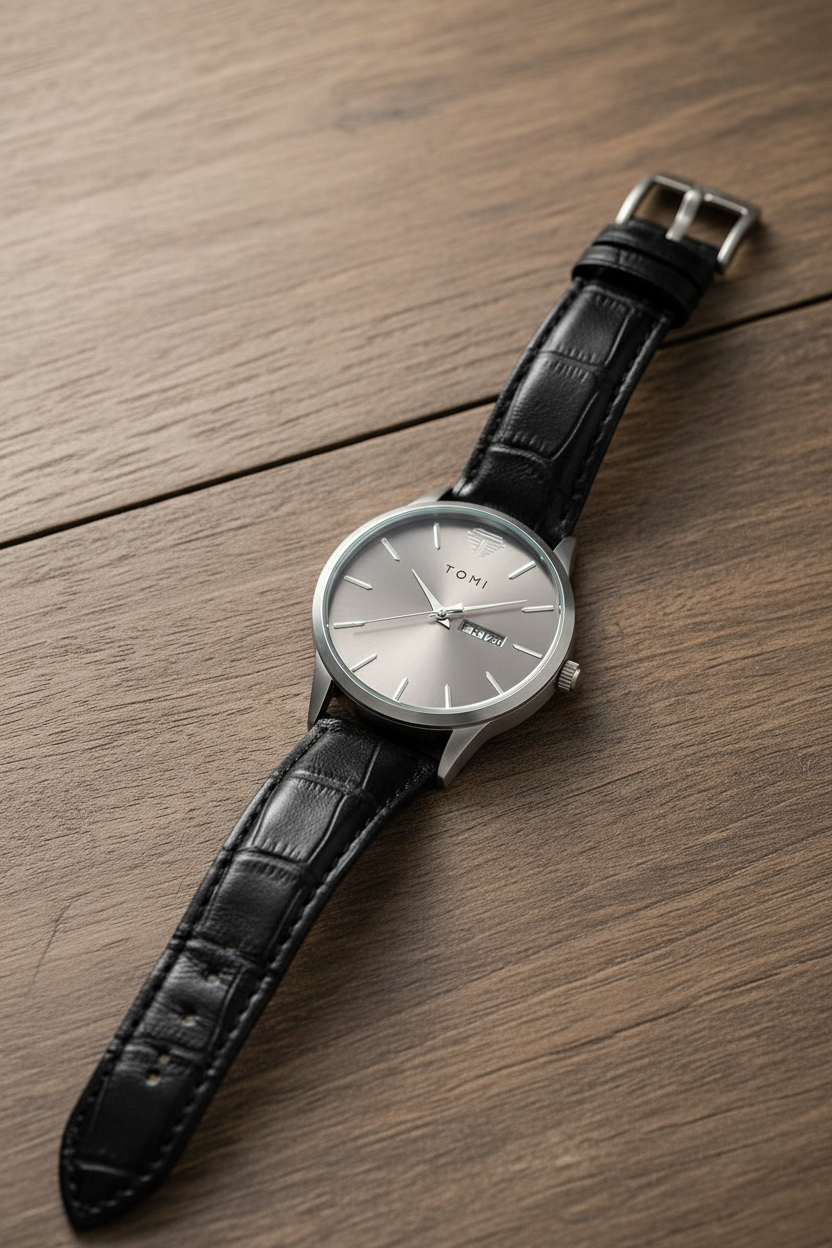 TOMI T-045 Men’s Business Luxury Watch – Day/Date Display – Quartz Movement