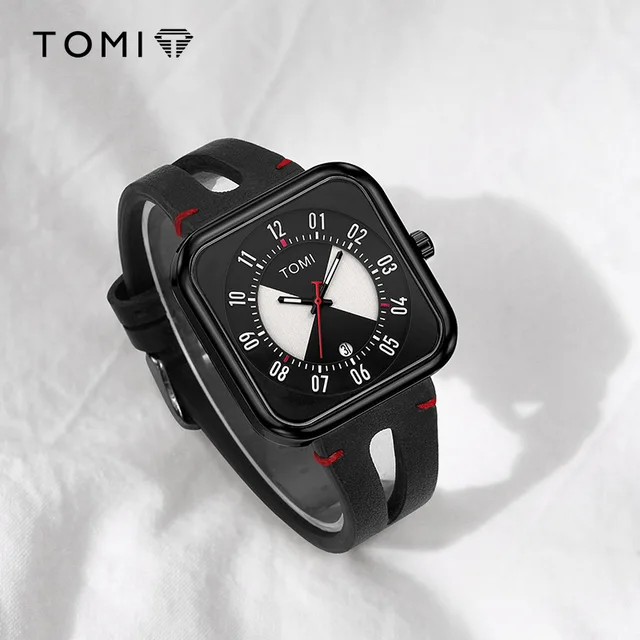 TOMI T-094 Men’s Luxury Quartz Watch with Square Date Dial