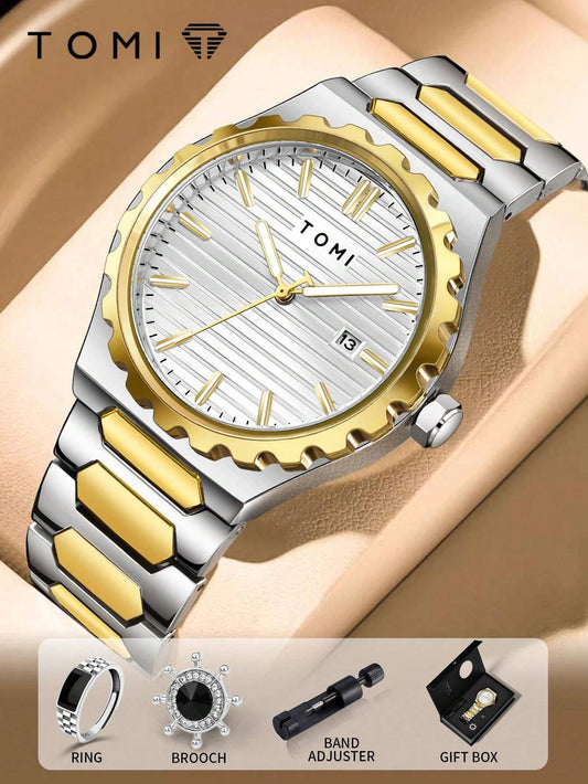 TOMI T-302 S3 Series Chain Watch With Ring Brooch & Chain Adjuster Gift Box
