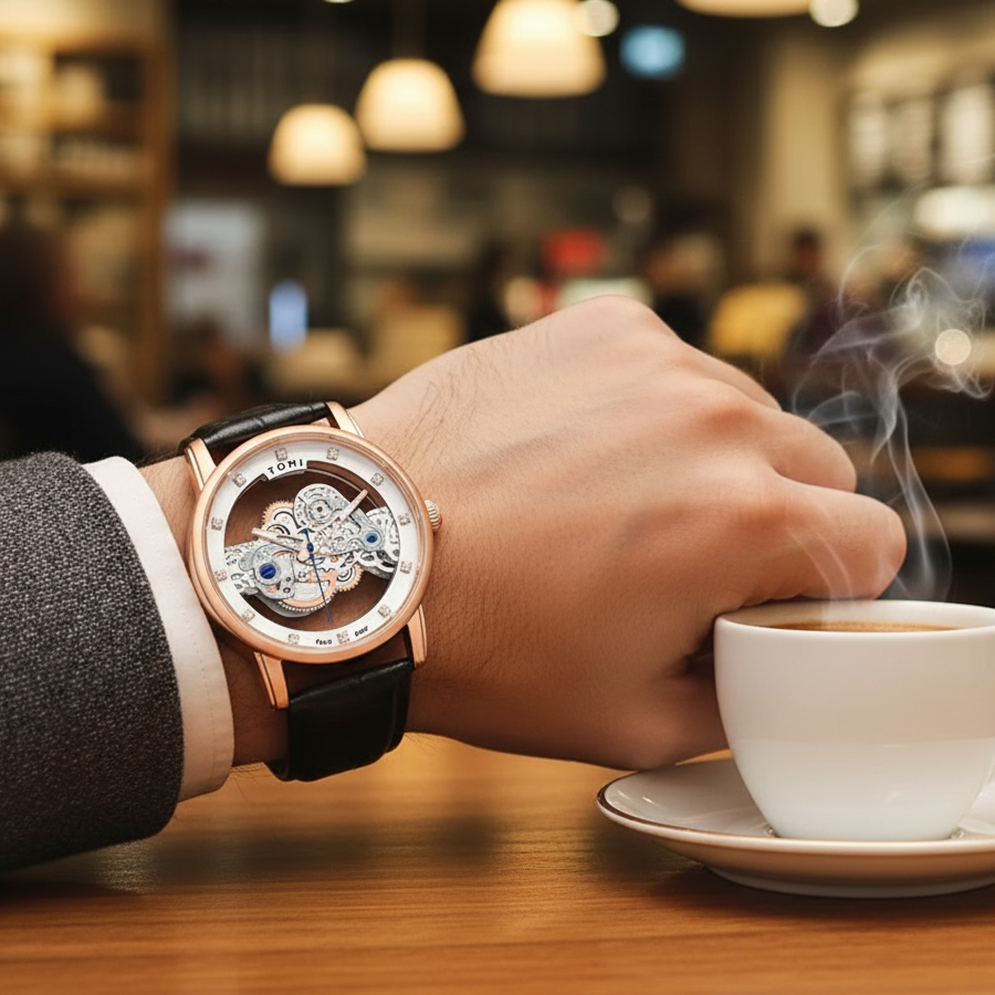 TOMI T-102 Face Gear Dual Strap Luxury Watch