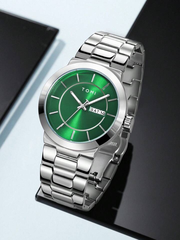 New TOMI T-303 High Quality Chain Watch – Day Date Quartz | Premium Gift Box Set