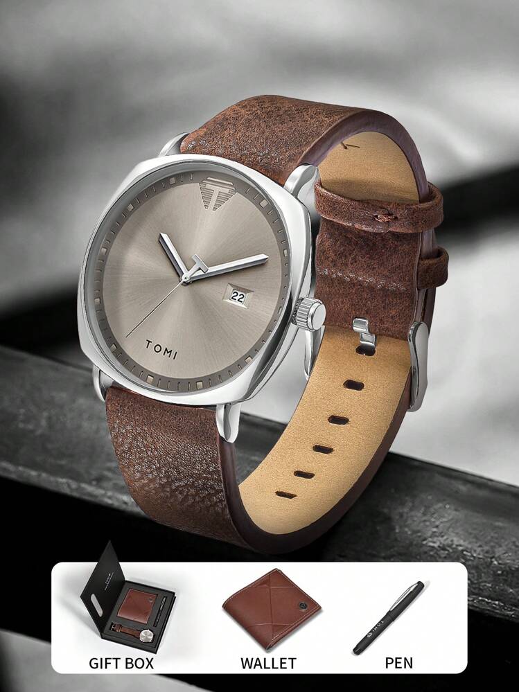 TOMI S8 Series T-044 Gift Set Watch With Wallet & Pen