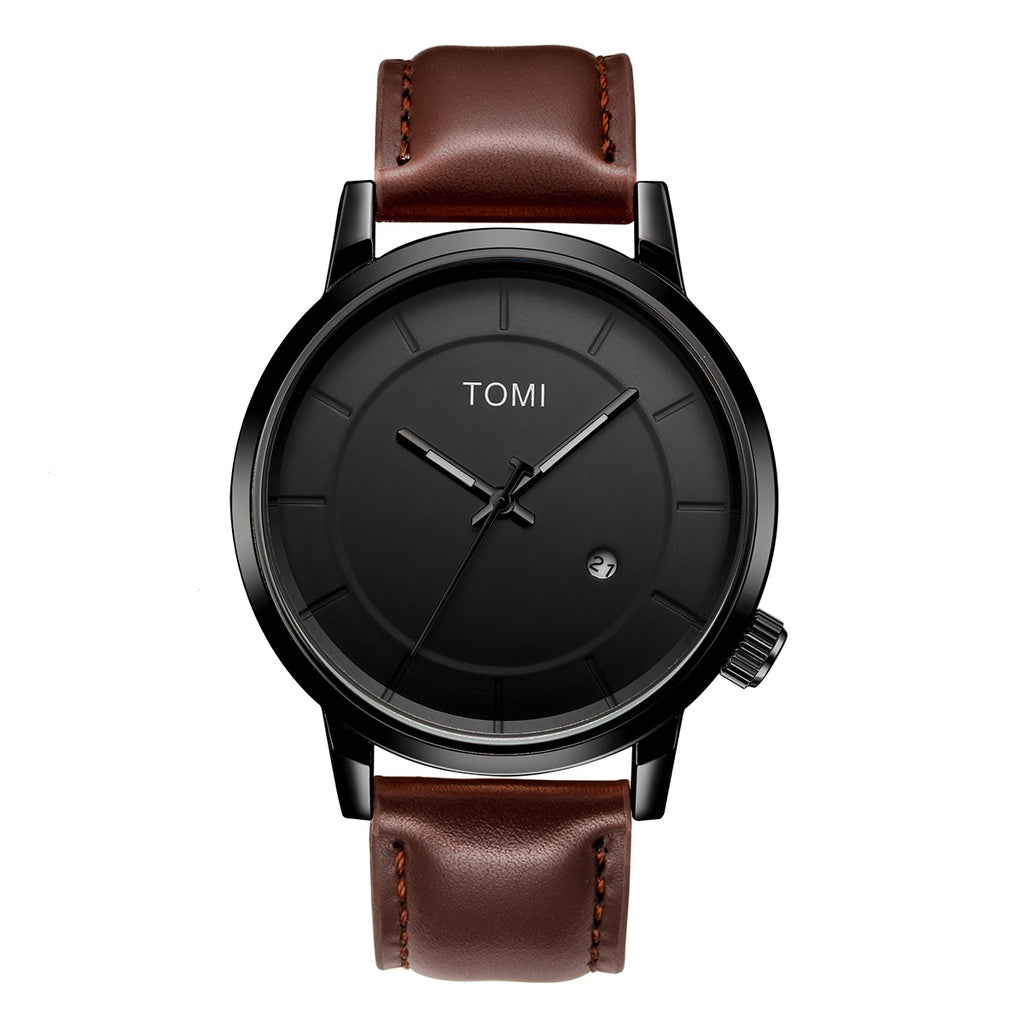 TOMI T-101 Casual Men's Watch Date Quartz Round Dial