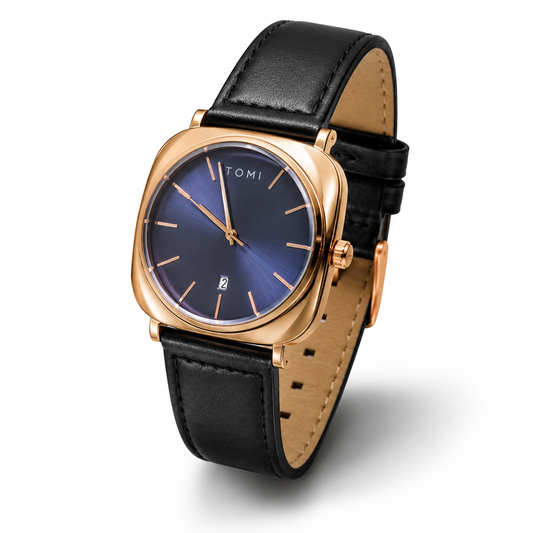 TOMI T-084 Men's Watch Quartz Date Leather Strap