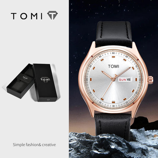 TOMI T-030 Men's Luxury Quartz Watch - Day & Date Display