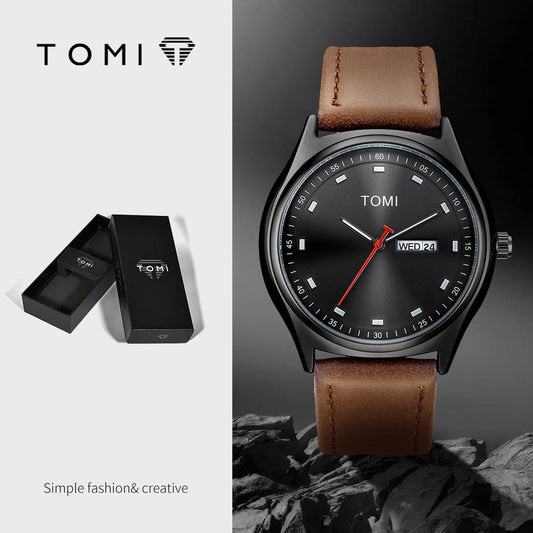 TOMI T-030 Men's Luxury Quartz Watch - Day & Date Display