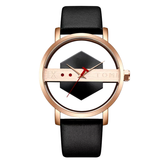 TOMI T-100 Luxury Unisex Watch Quartz Round Dial Transparent Wrist Watch