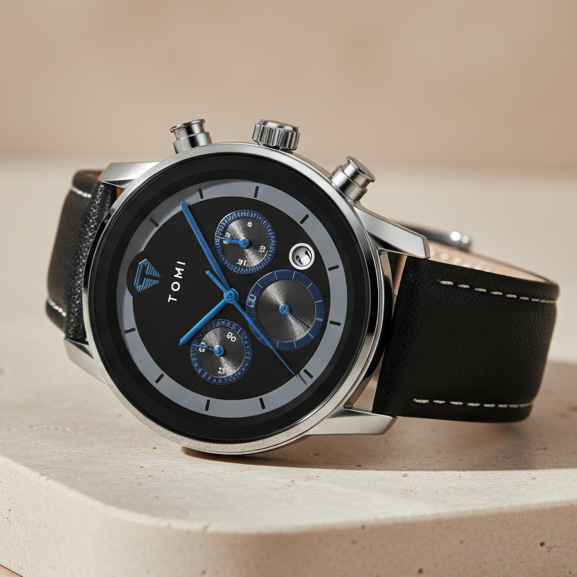 TOMI T-603 S6 Series Luxury Business Chronograph Watch Cufflinks Tie Pin