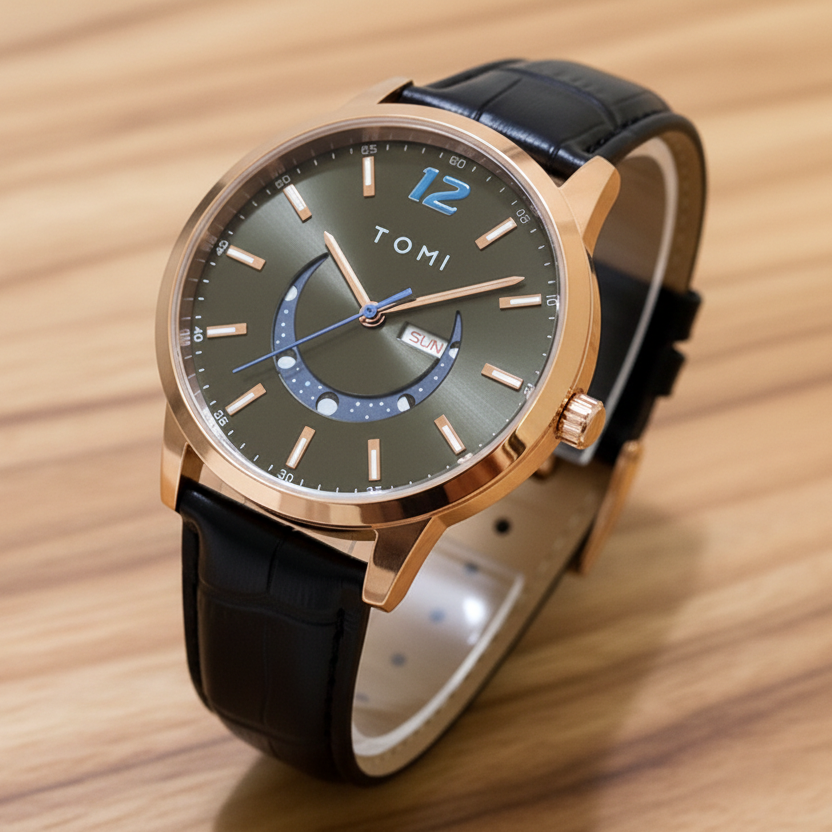 Tomi T-020 Luxury Men’s Day-Date Wrist Watch