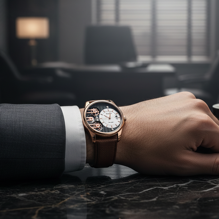 TOMI T-106 Face Gear Dual Strap Luxury Watch