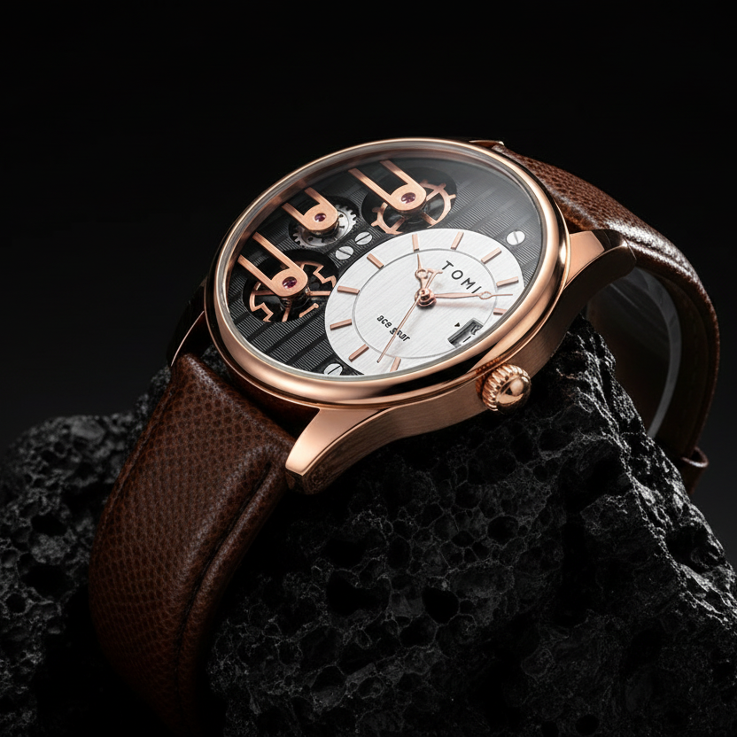 TOMI T-106 Face Gear Dual Strap Luxury Watch