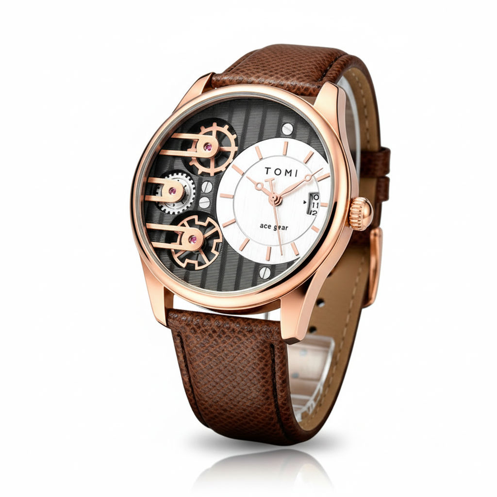 TOMI T-106 Face Gear Dual Strap Luxury Watch