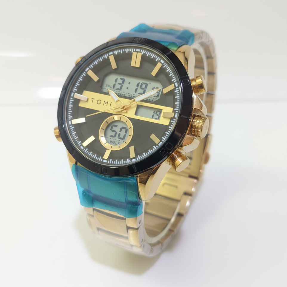 TOMI T-1956 High Quality Chain Watch Dual Time