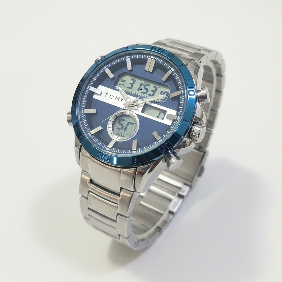 TOMI T-1956 High Quality Chain Watch Dual Time