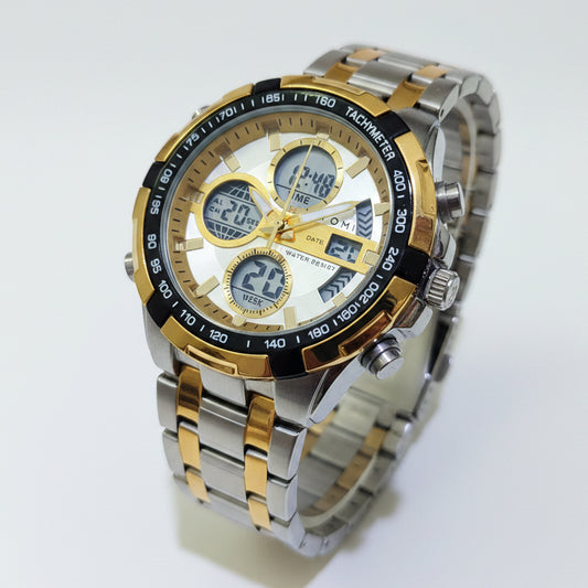 TOMI T-3010 High Quality Chain Watch Dual Time Day Date