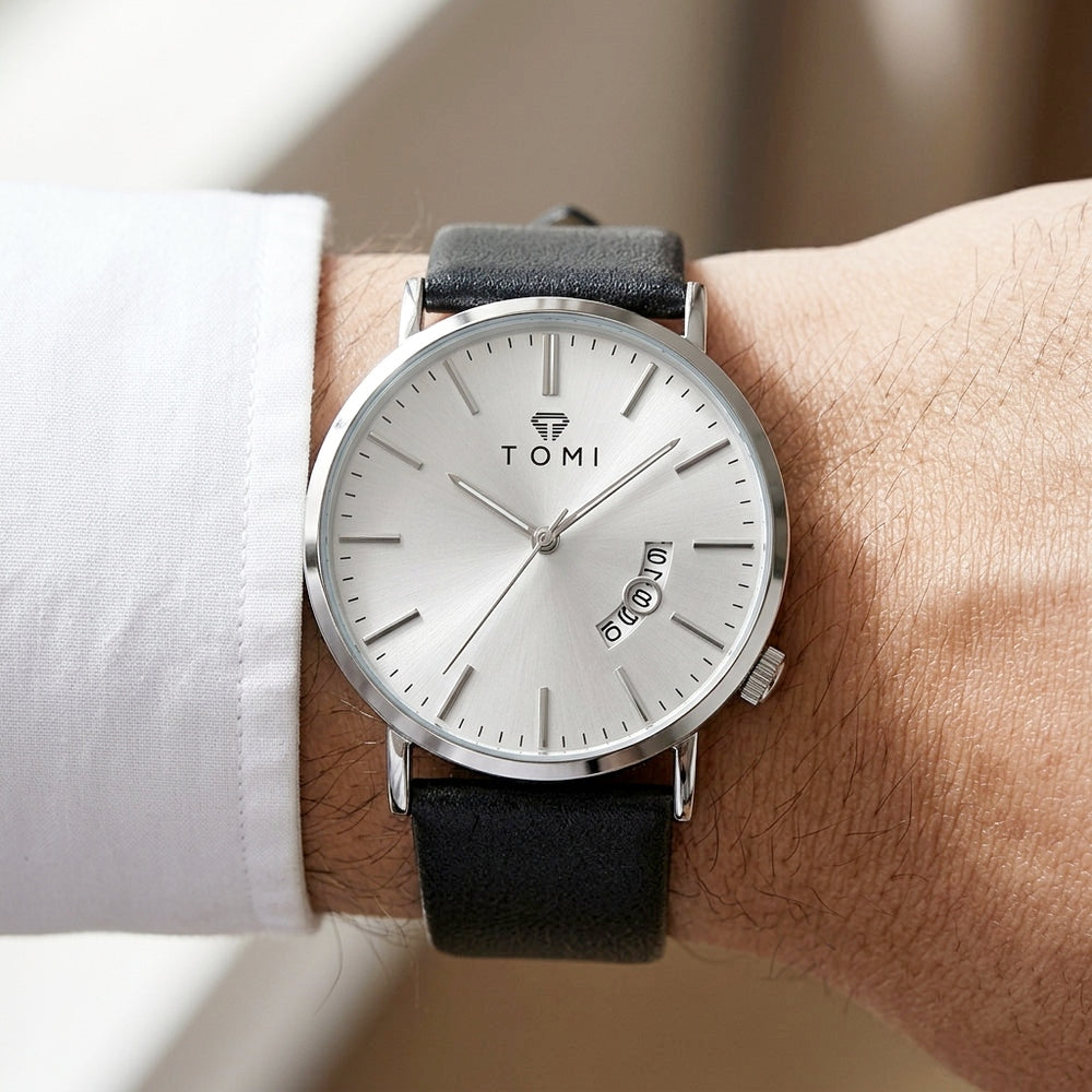 New TOMI T-018 Classic Slim Quartz Watch | Luxury Wristwatch with Date Function