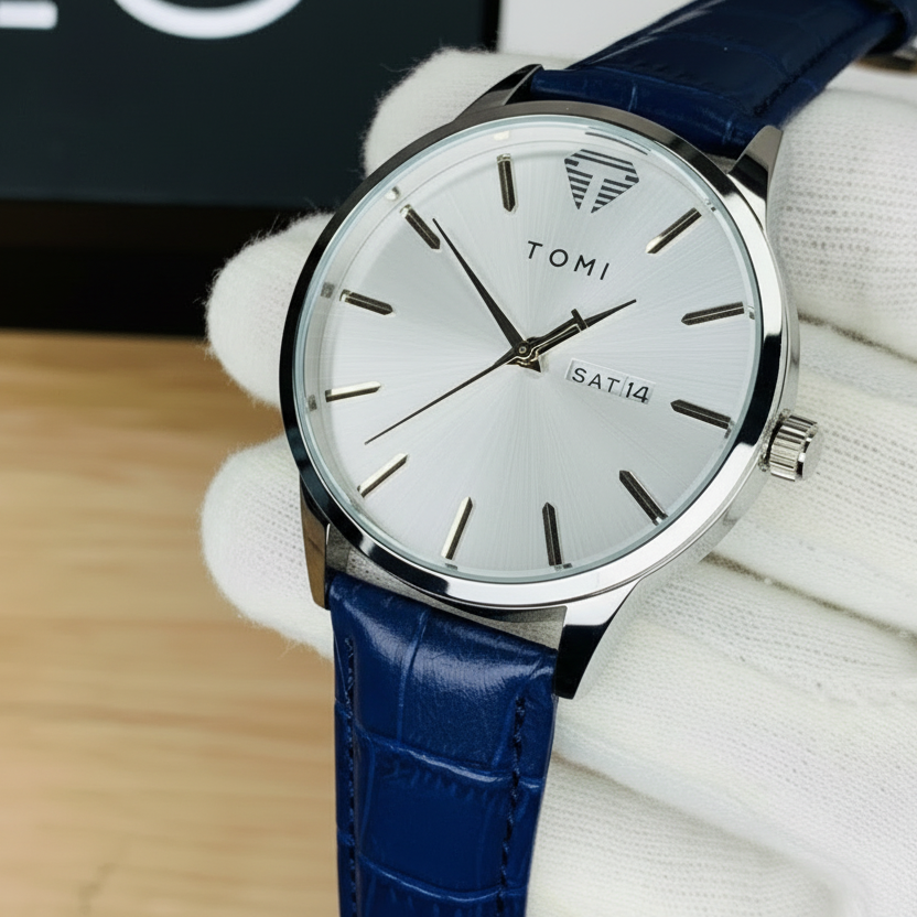 TOMI T-045 Men’s Business Luxury Watch – Day/Date Display – Quartz Movement