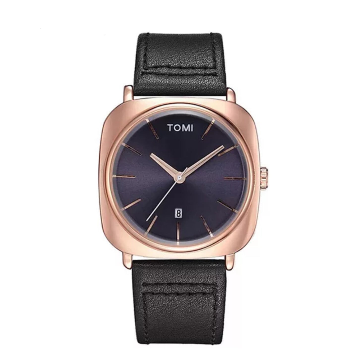 TOMI T-084 Men's Watch Quartz Date Leather Strap
