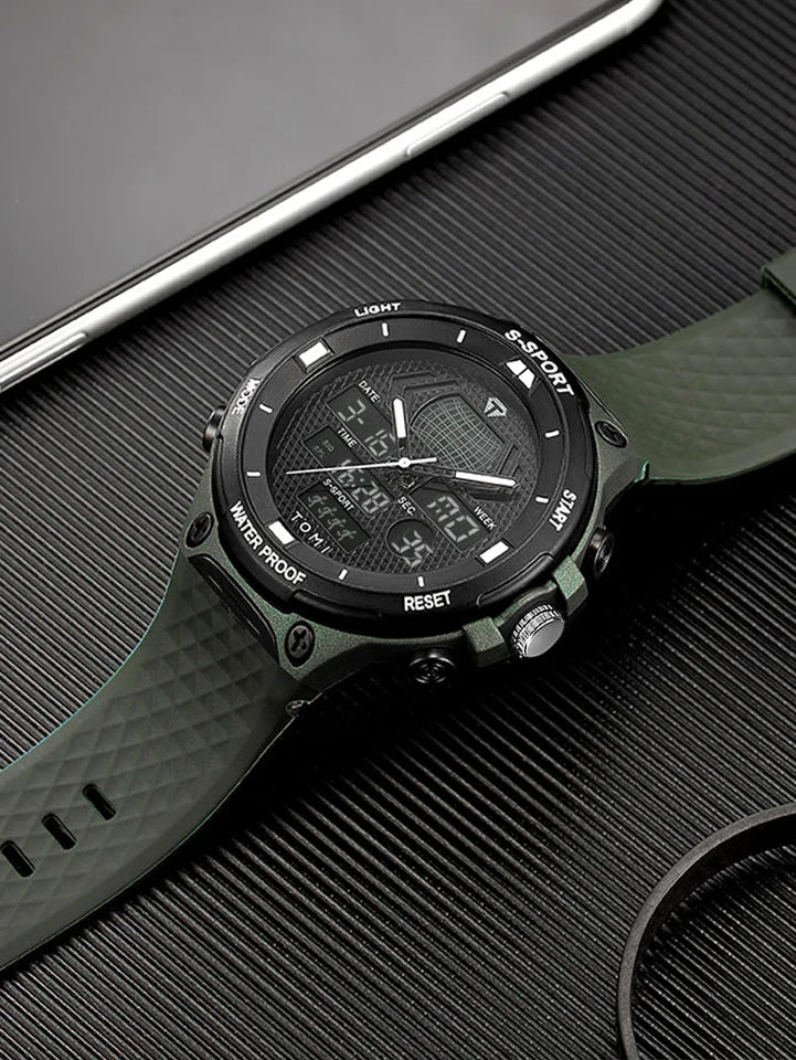TOMI T-215 Men's Sports Watch - Dual Time Multi Functional 30M Waterproof Outdoor Sports Electronic Watch Student Military Watch (Copy 3)
