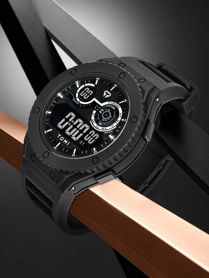 TOMI T-206 Men's LED Luminous Digital Watch Minimalist Design 30M Waterproof Men's Sports Watch Date Student Electronic Watch