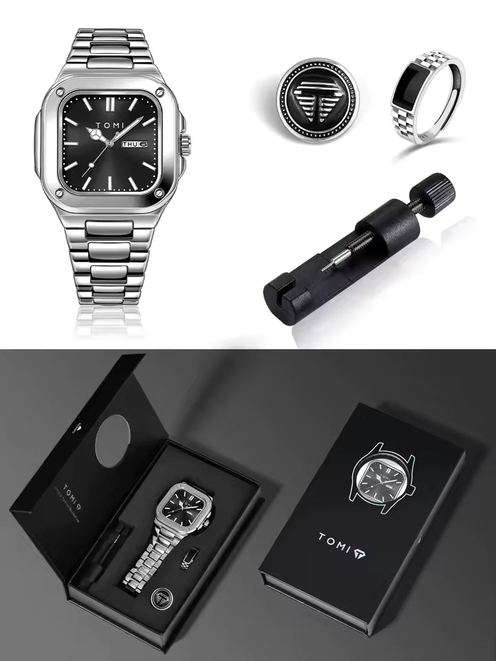 TOMI T-306 Chain Watch – Square Dial Business Style
