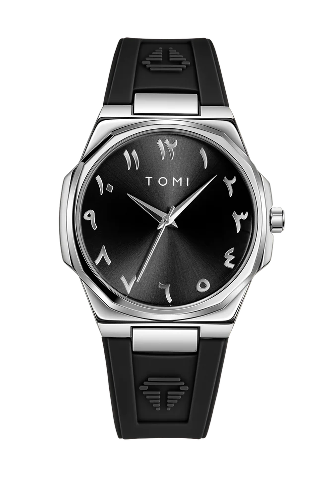 TOMI T-051 Fashion Casual Men's Quartz Watch Ultra Slim - Arabic Dial Silicone Strap Analog Men's Wrist Watch