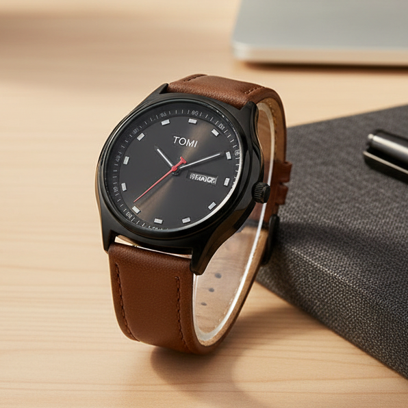 TOMI T-030 Men's Luxury Quartz Watch - Day & Date Display