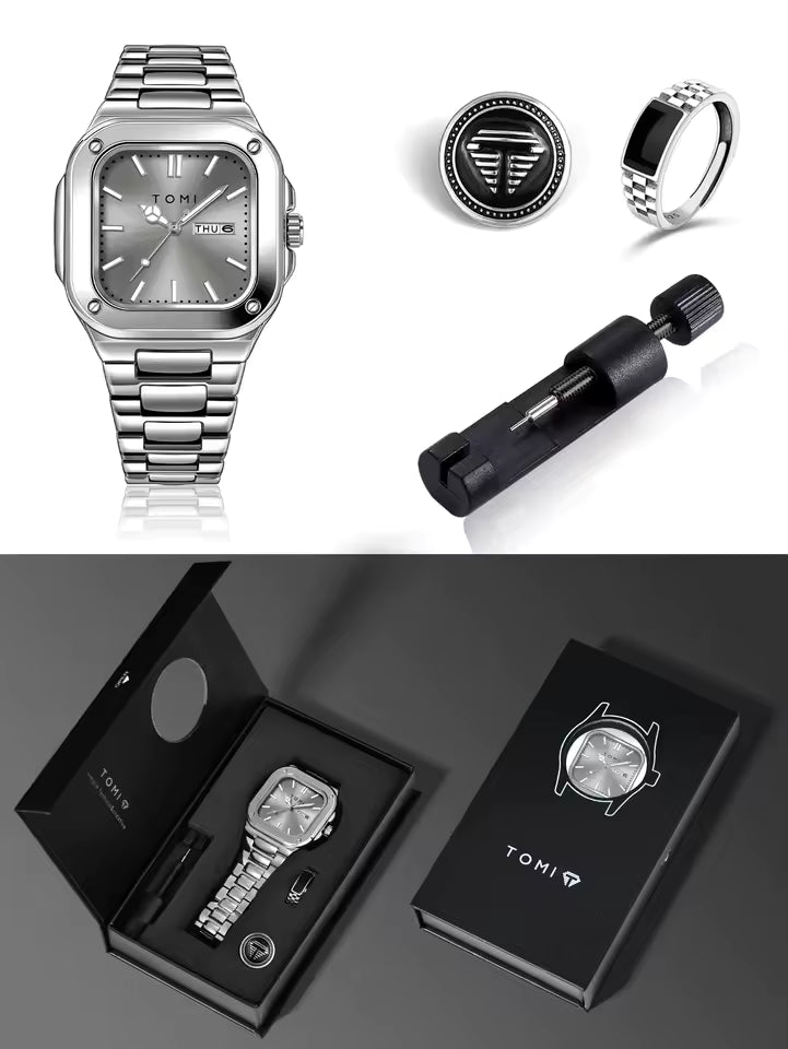 TOMI T-306 Chain Watch – Square Dial Business Style