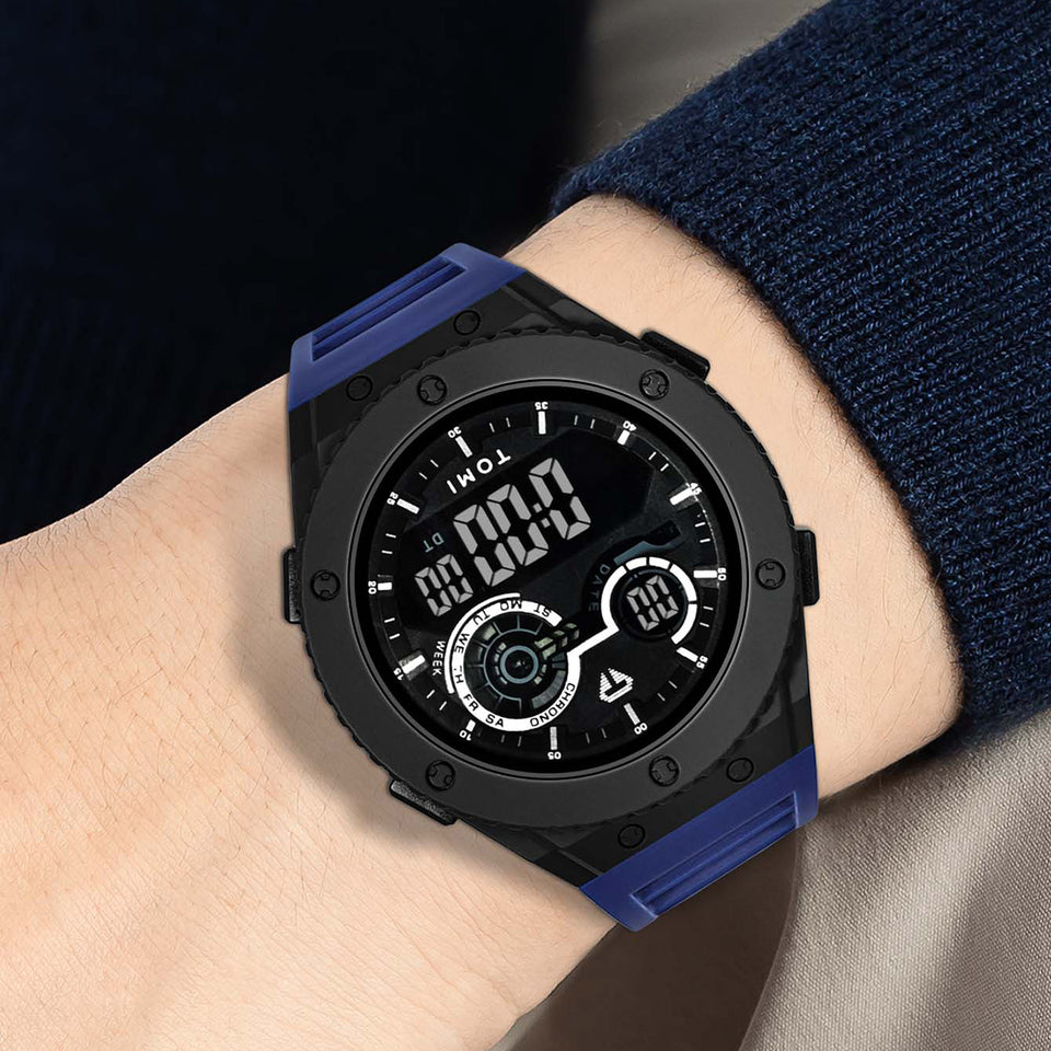 TOMI T-206 Men's LED Luminous Digital Watch Minimalist Design 30M Waterproof Men's Sports Watch Date Student Electronic Watch