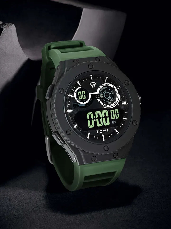 TOMI T-206 Men's LED Luminous Digital Watch Minimalist Design 30M Waterproof Men's Sports Watch Date Student Electronic Watch