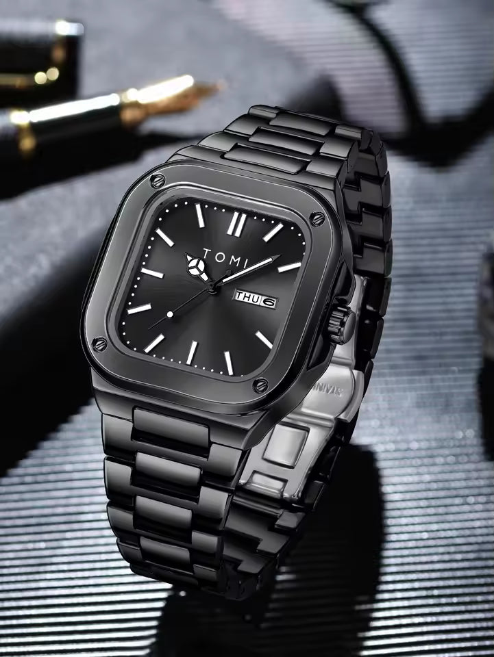 TOMI T-306 Chain Watch – Square Dial Business Style