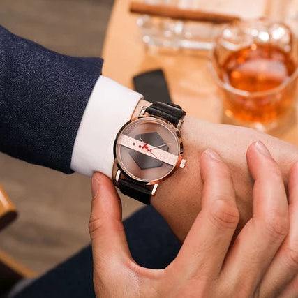 TOMI T-100 Luxury Unisex Watch Quartz Round Dial Transparent Wrist Watch