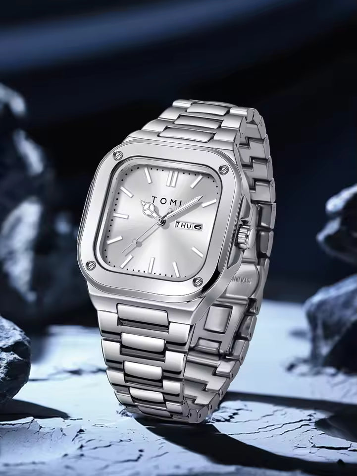 TOMI T-306 Chain Watch – Square Dial Business Style