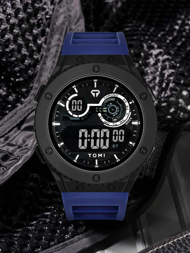 TOMI T-206 Men's LED Luminous Digital Watch Minimalist Design 30M Waterproof Men's Sports Watch Date Student Electronic Watch