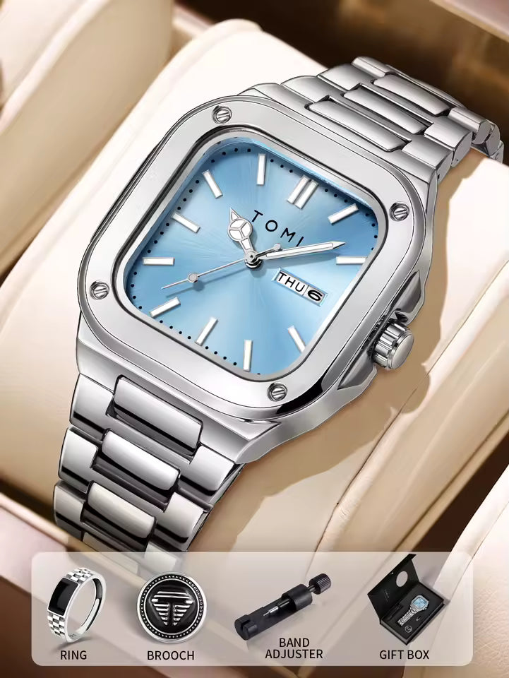 TOMI T-306 Chain Watch – Square Dial Business Style