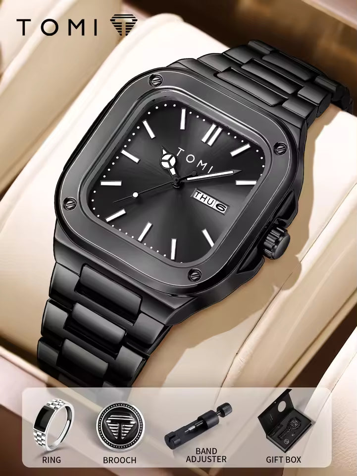 TOMI T-306 Chain Watch – Square Dial Business Style