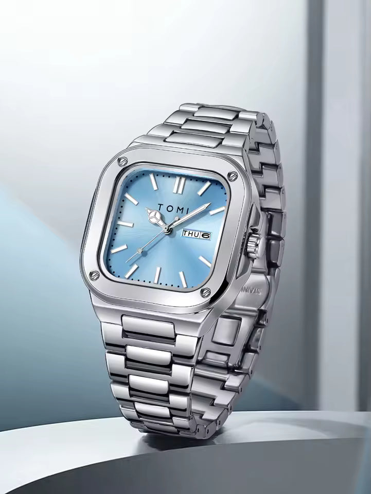 TOMI T-306 Chain Watch – Square Dial Business Style