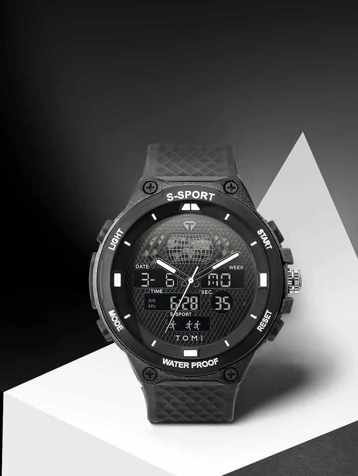 TOMI T-215 Men's Sports Watch - Dual Time Multi Functional 30M Waterproof Outdoor Sports Electronic Watch Student Military Watch (Copy)