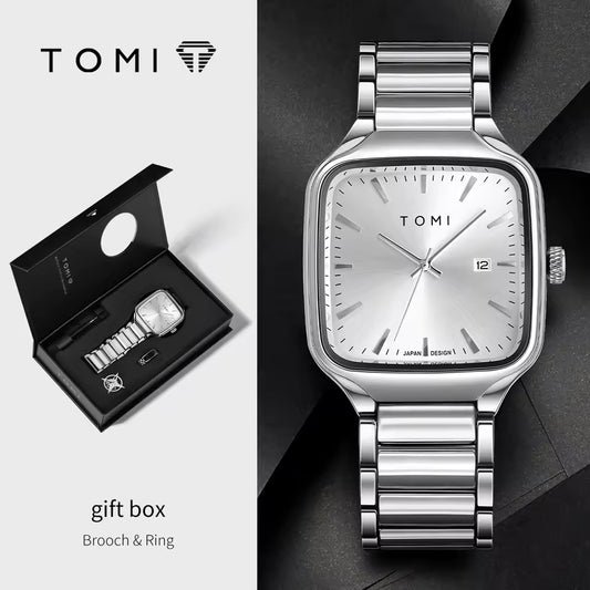 New TOMI T-314 High Quality Chain Watch – Date Quartz | Premium Gift Box Set