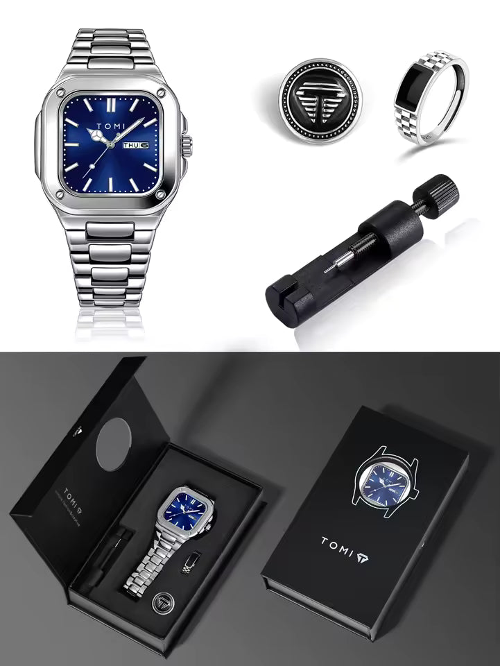TOMI T-306 Chain Watch – Square Dial Business Style